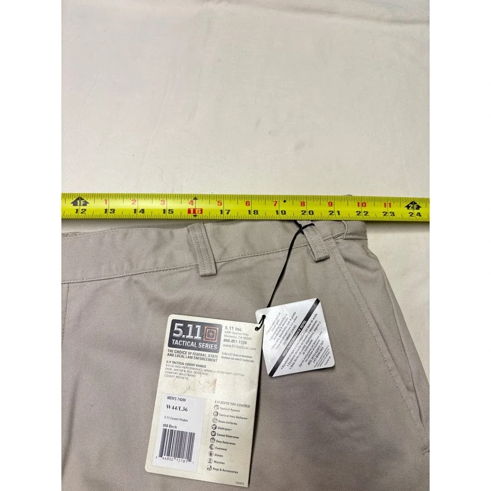 NWT 5.11 511 Tactical Series Men's 44x33 Khaki Covert Zip‎ Pocket Pants 74269